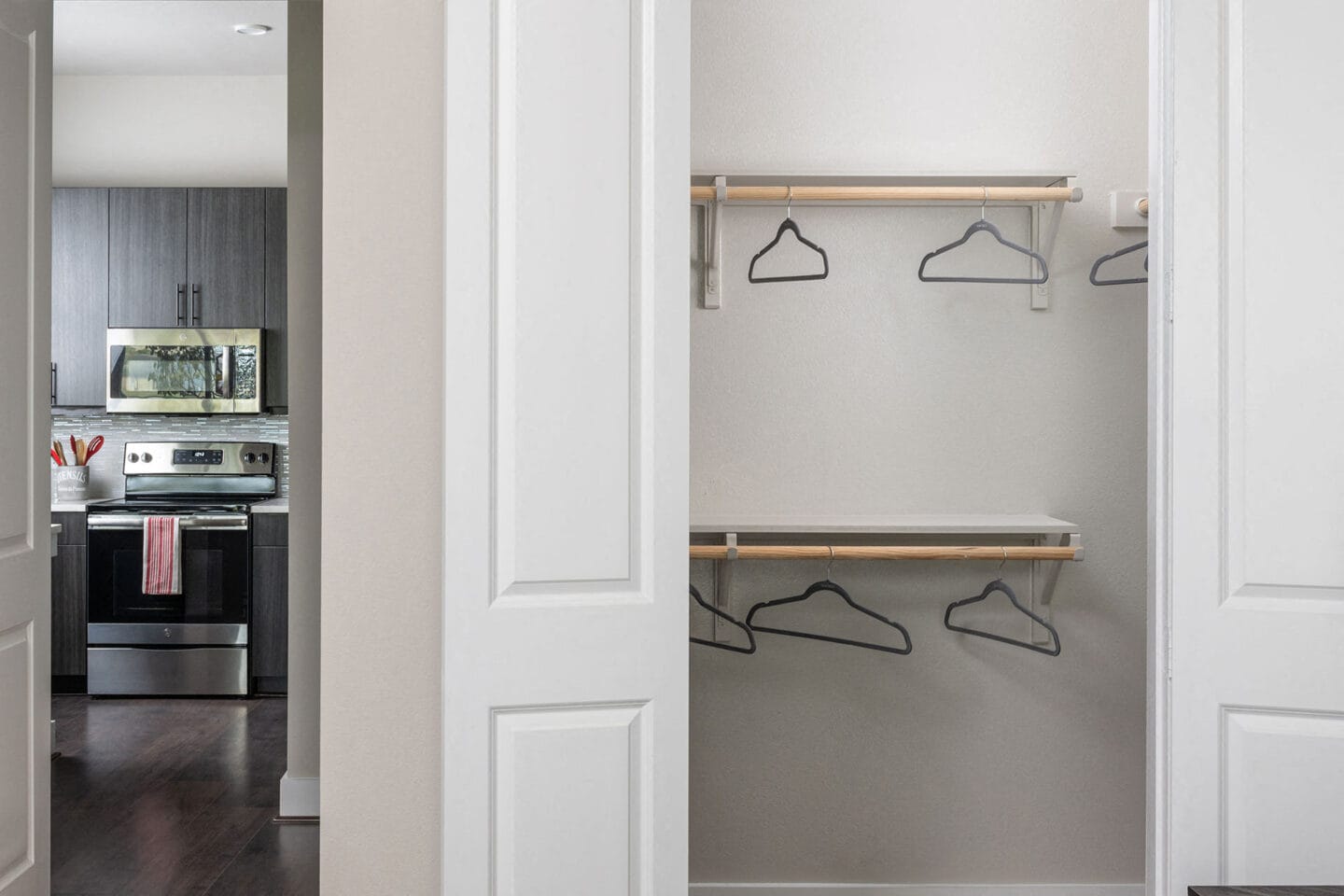 Walk-In Closets with Built-In Shelving at Windsor Burnet, 10301 Burnet Rd, TX