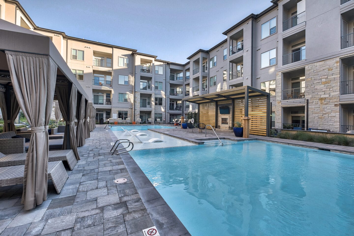 Pool Deck with TV at Windsor Burnet, 78758, TX