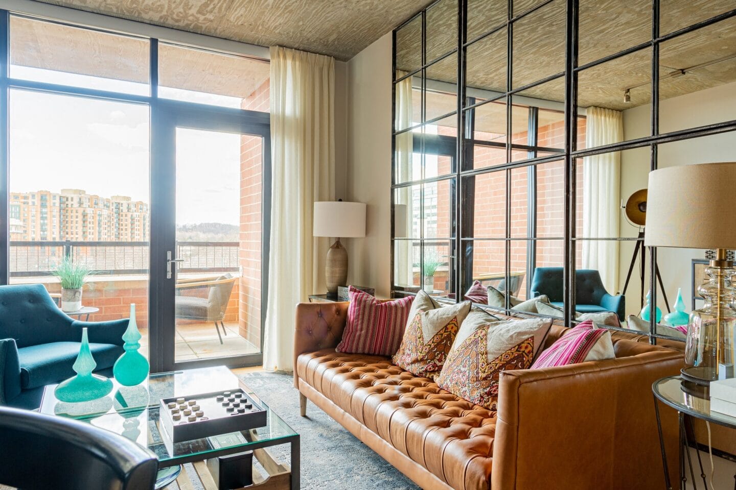 Living room of model home at IO Piazza by Windsor, Arlington, Virginia