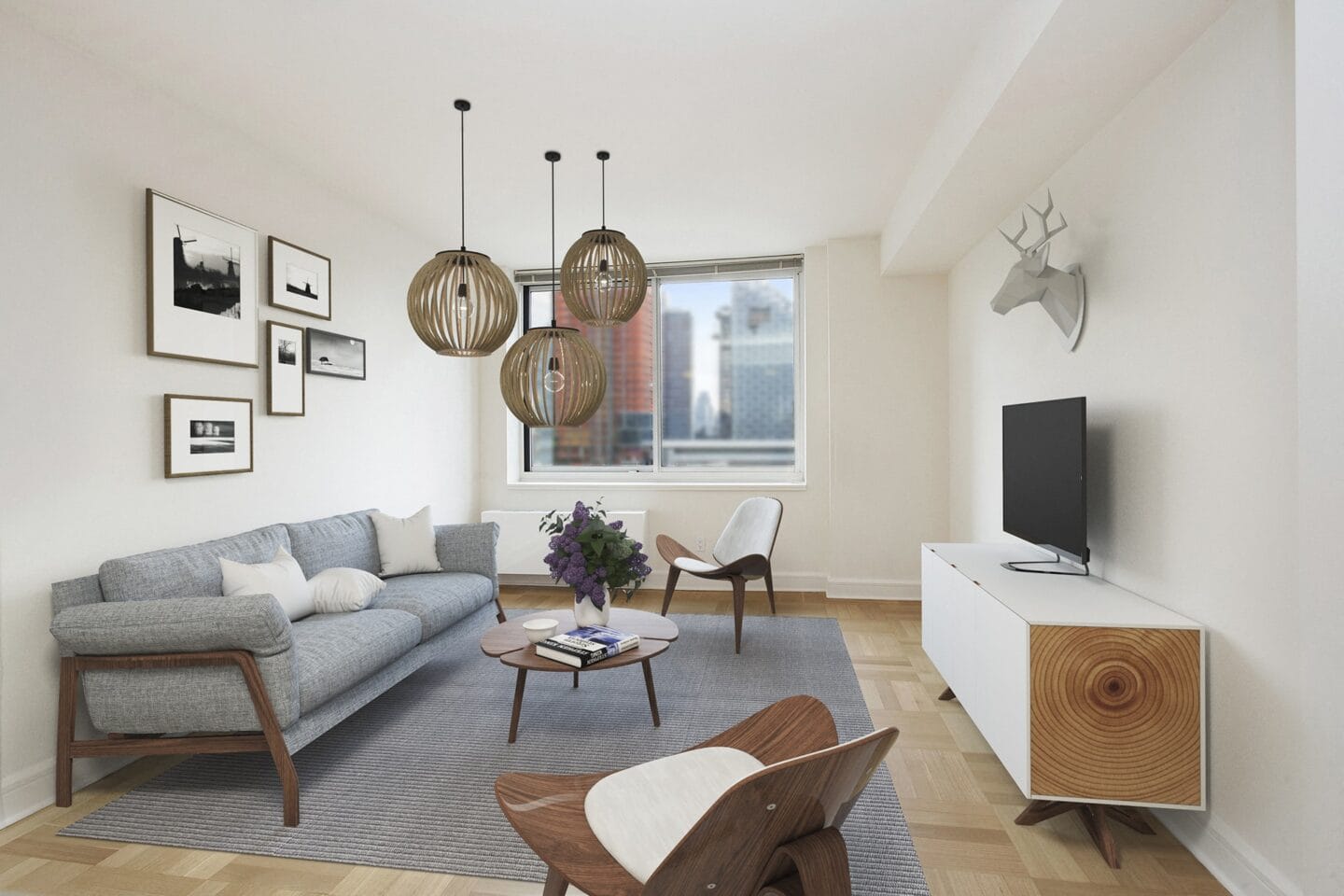 Living room at The Ashley Apartments, New York, New York