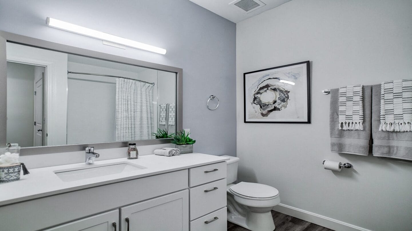 Modern Bathrooms with Extra Storage Space at Windsor at Oak Grove, Melrose, 02176