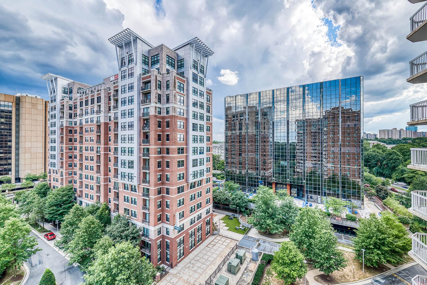 Aerial View of Building Facade at Halstead Tower by Windsor, Alexandria, 22302