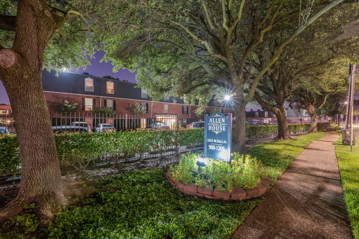 Lush, Beautiful Landscaping at Allen House Apartments, Houston, Texas