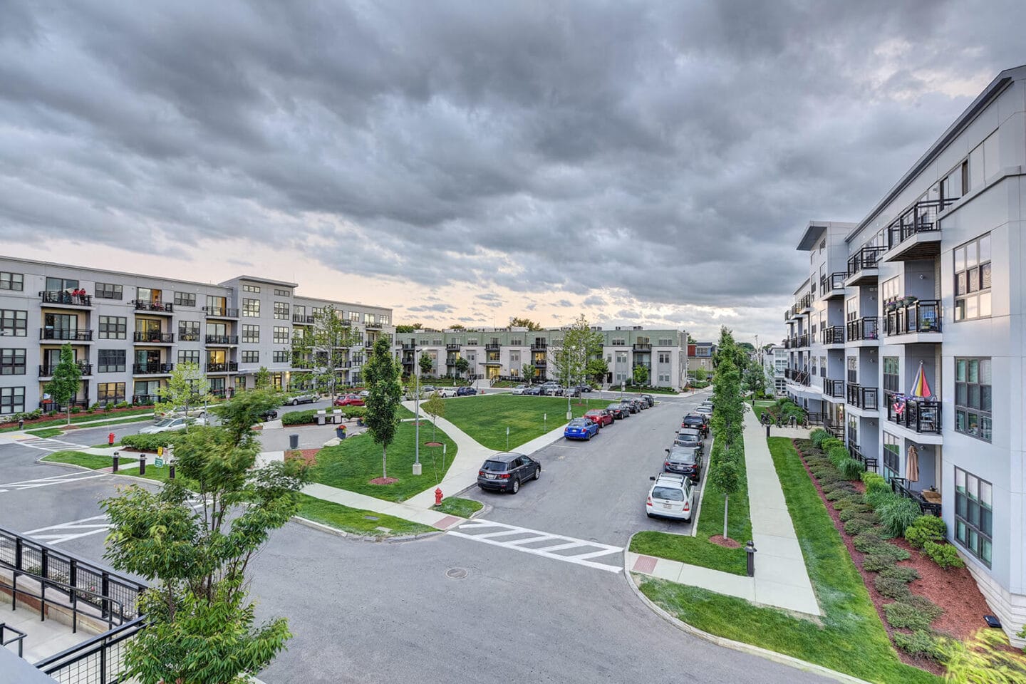 Open Courtyard with Green Space at Windsor at Maxwells Green, Somerville, Massachusetts