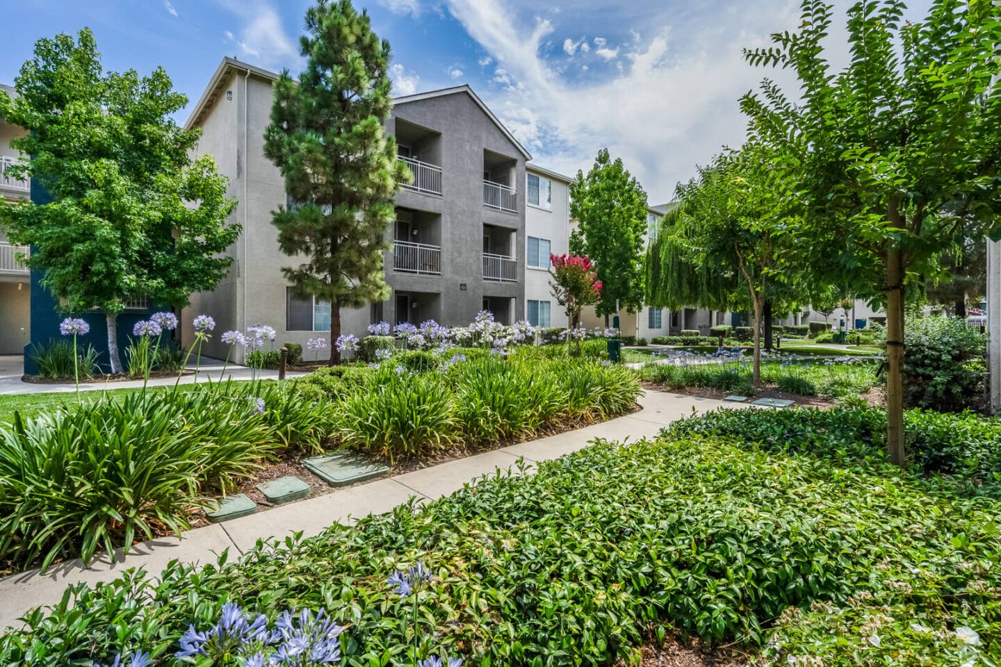 Picturesque Garden View From Apartment Balcony at Pavona Apartments, 95112, CA