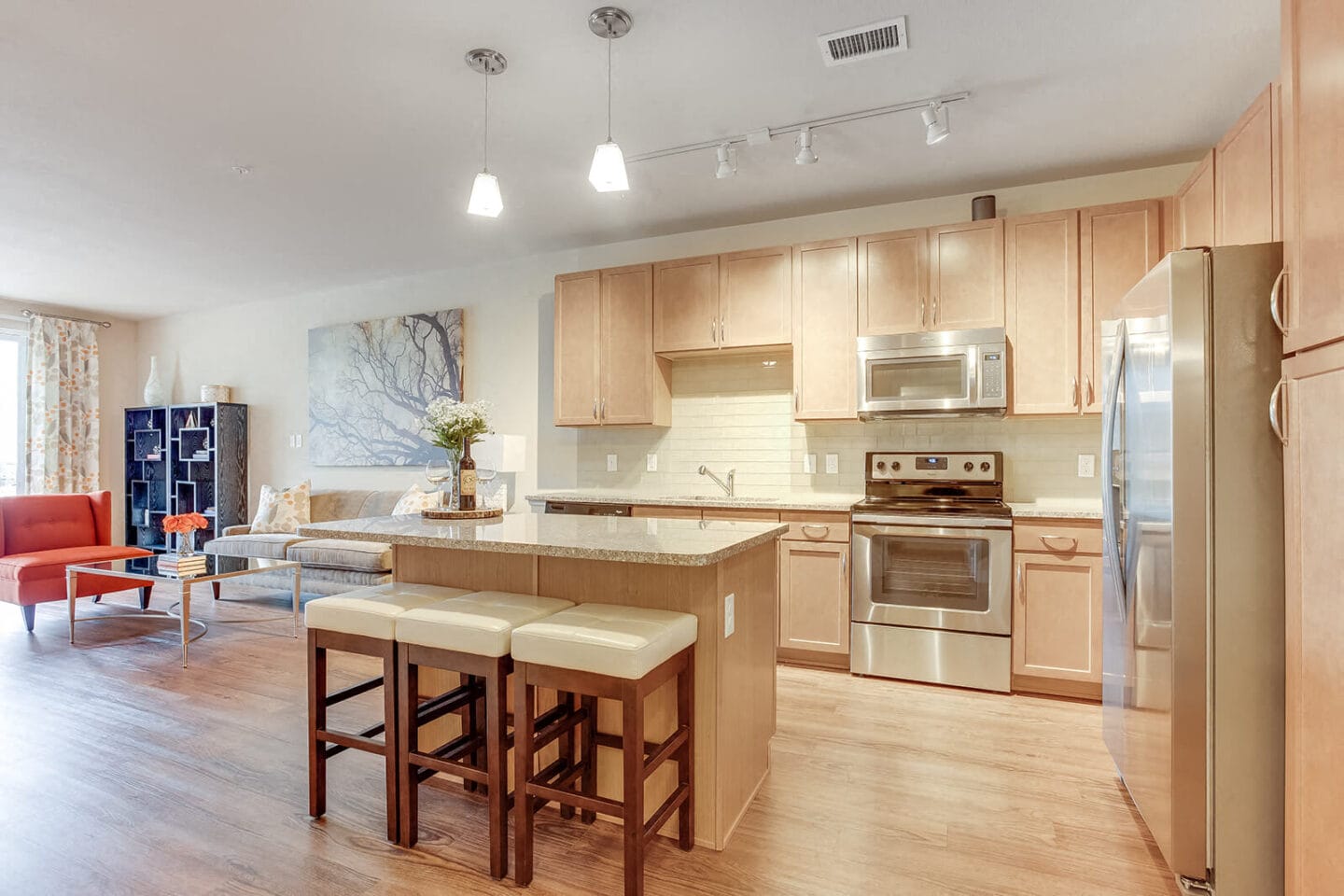 Kitchen Island with Breakfast Bar at Element 47 by Windsor, 2180 N. Bryant St., CO