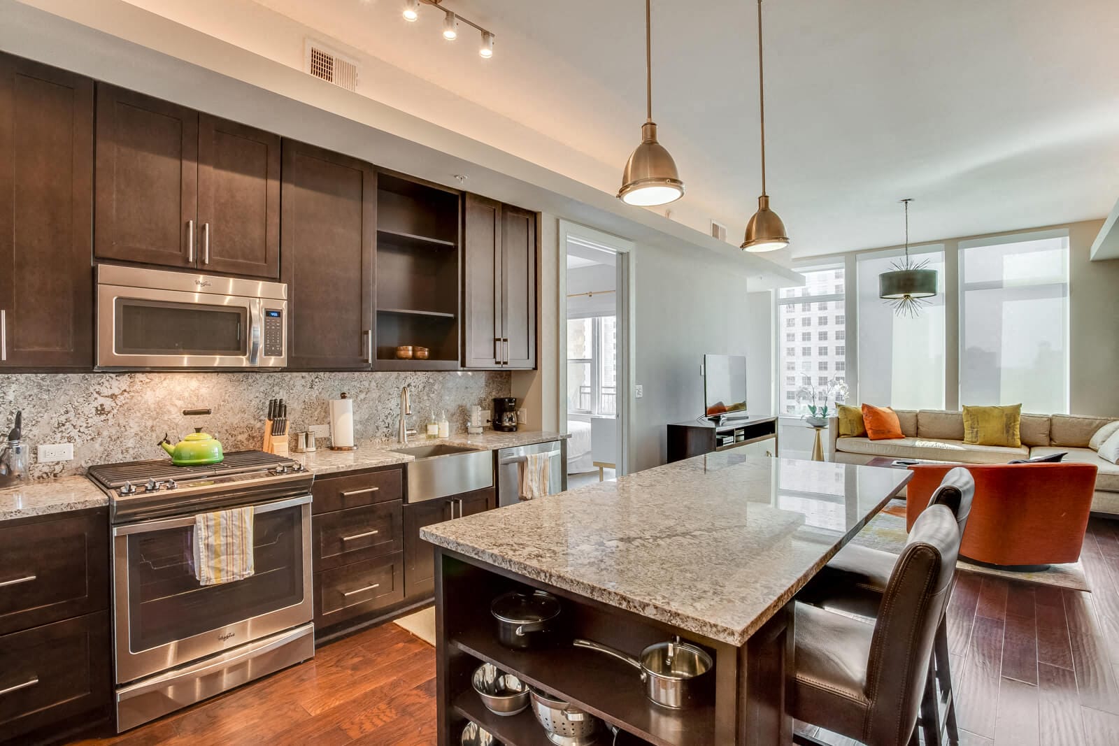 Granite Countertops and Backsplash at The Jordan by Windsor, Dallas, 75201