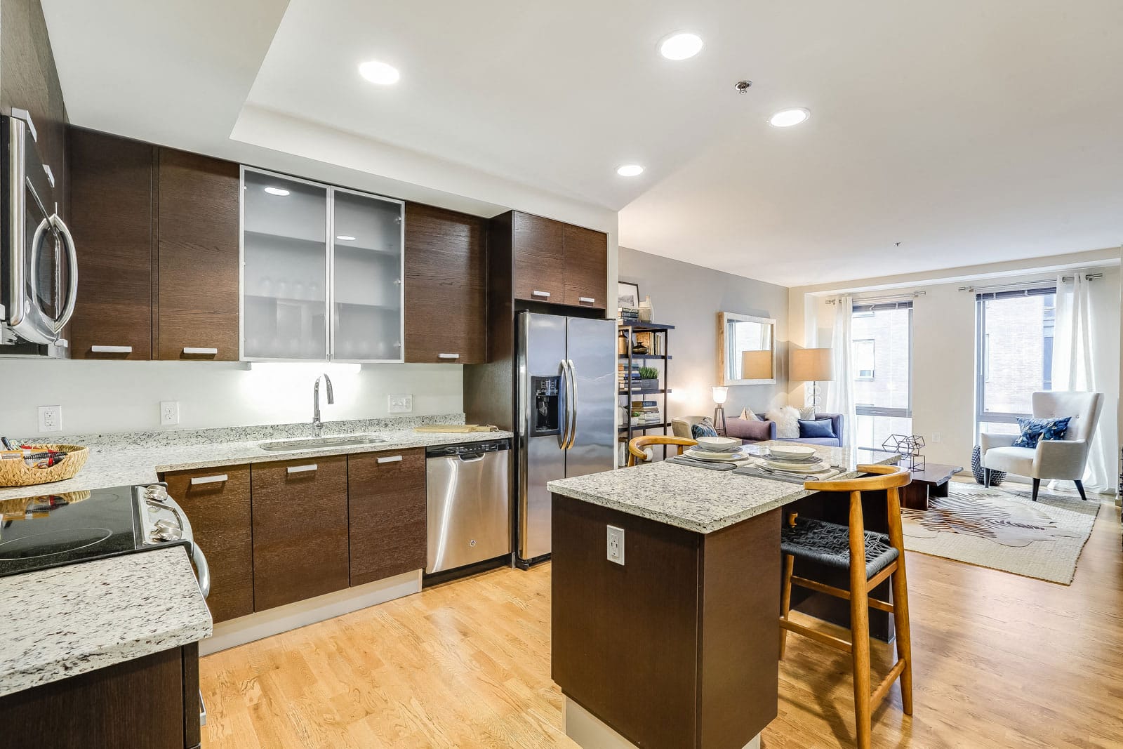 Modern Kitchens with stainless Steel Appliances at The Victor by Windsor, 02114, MA