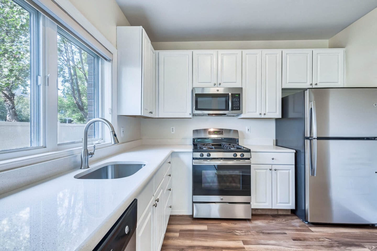 Stainless steel appliances and gas stoves at Windsor at Mariners, 100 Tower Dr., Edgewater