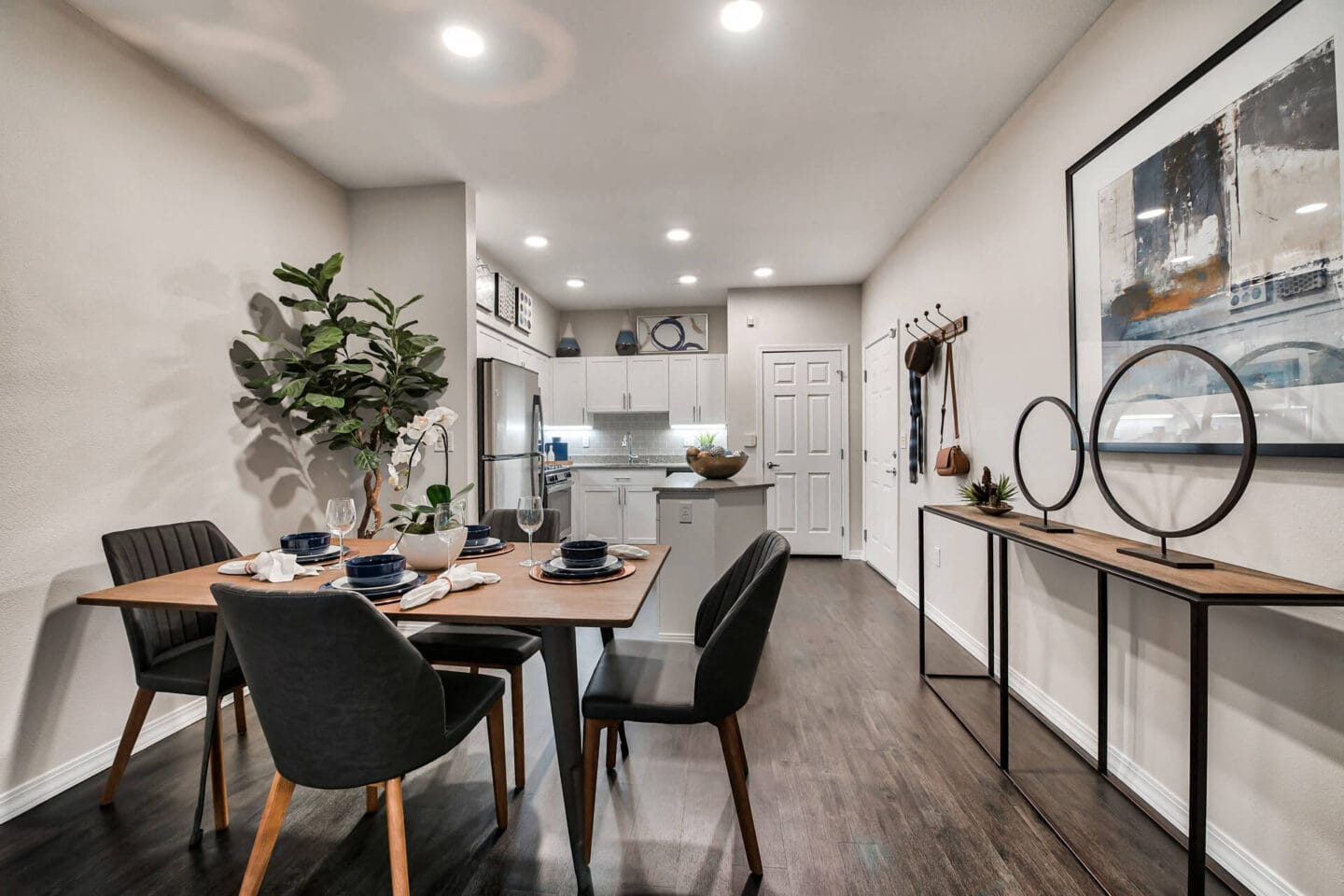 Defined dining space at The Estates at Cougar Mountain, Issaquah, Washington