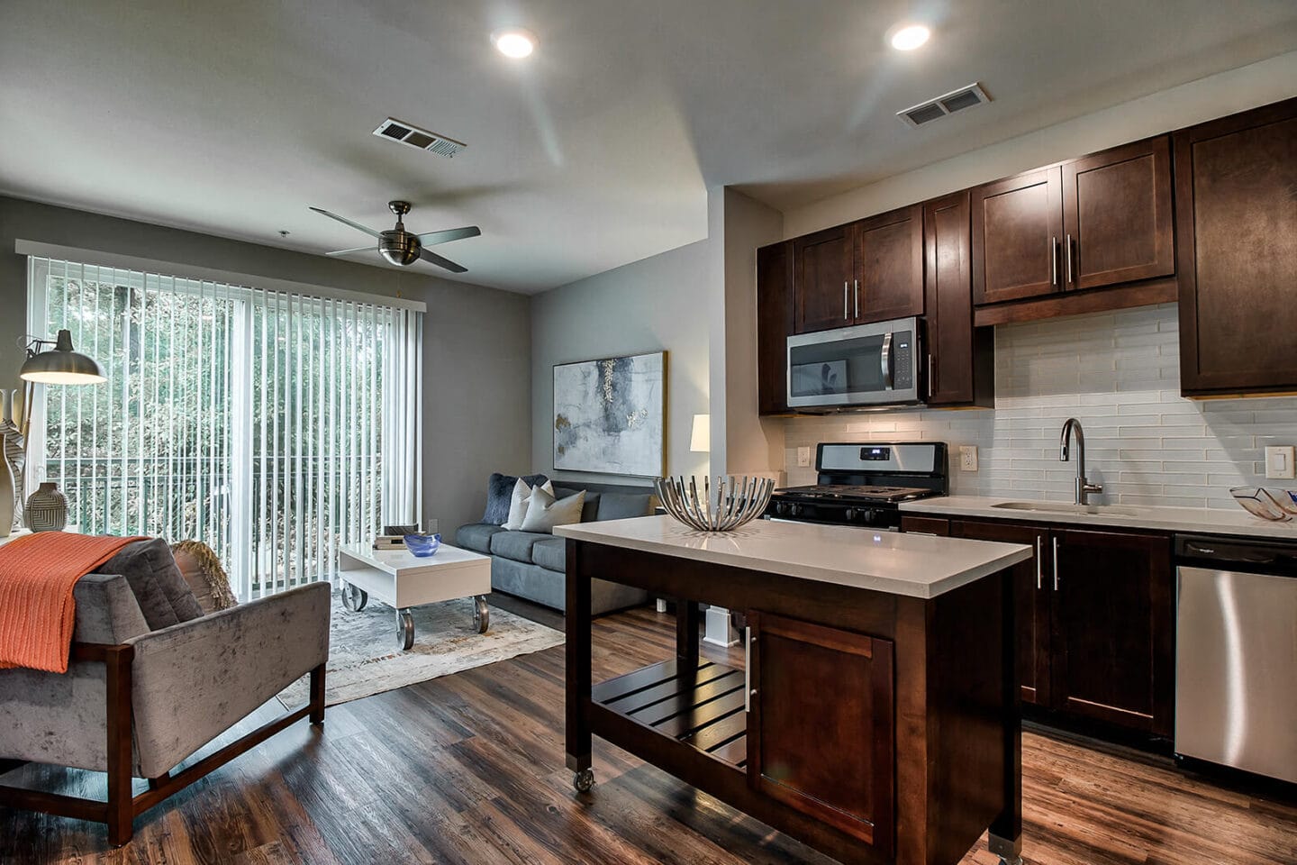 Large Center Island in Kitchen at Windsor Morningside, Atlanta, Georgia