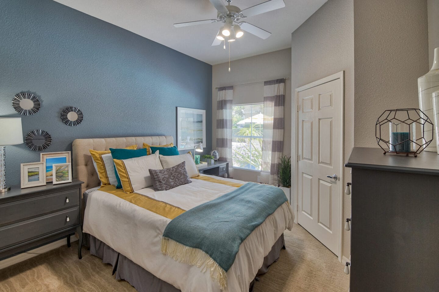 Contemporary Ceiling Fans in All Bedrooms at Windsor at Aviara, Carlsbad, California