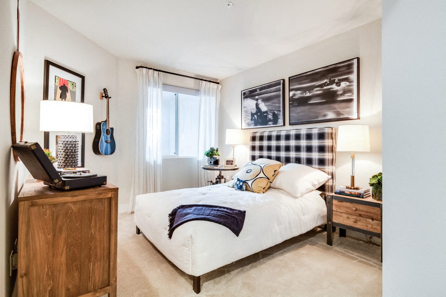 Lush, Wall-to-Wall Carpeting in Bedroom at Malden Station by Windsor, 250 W Santa Fe Ave, California