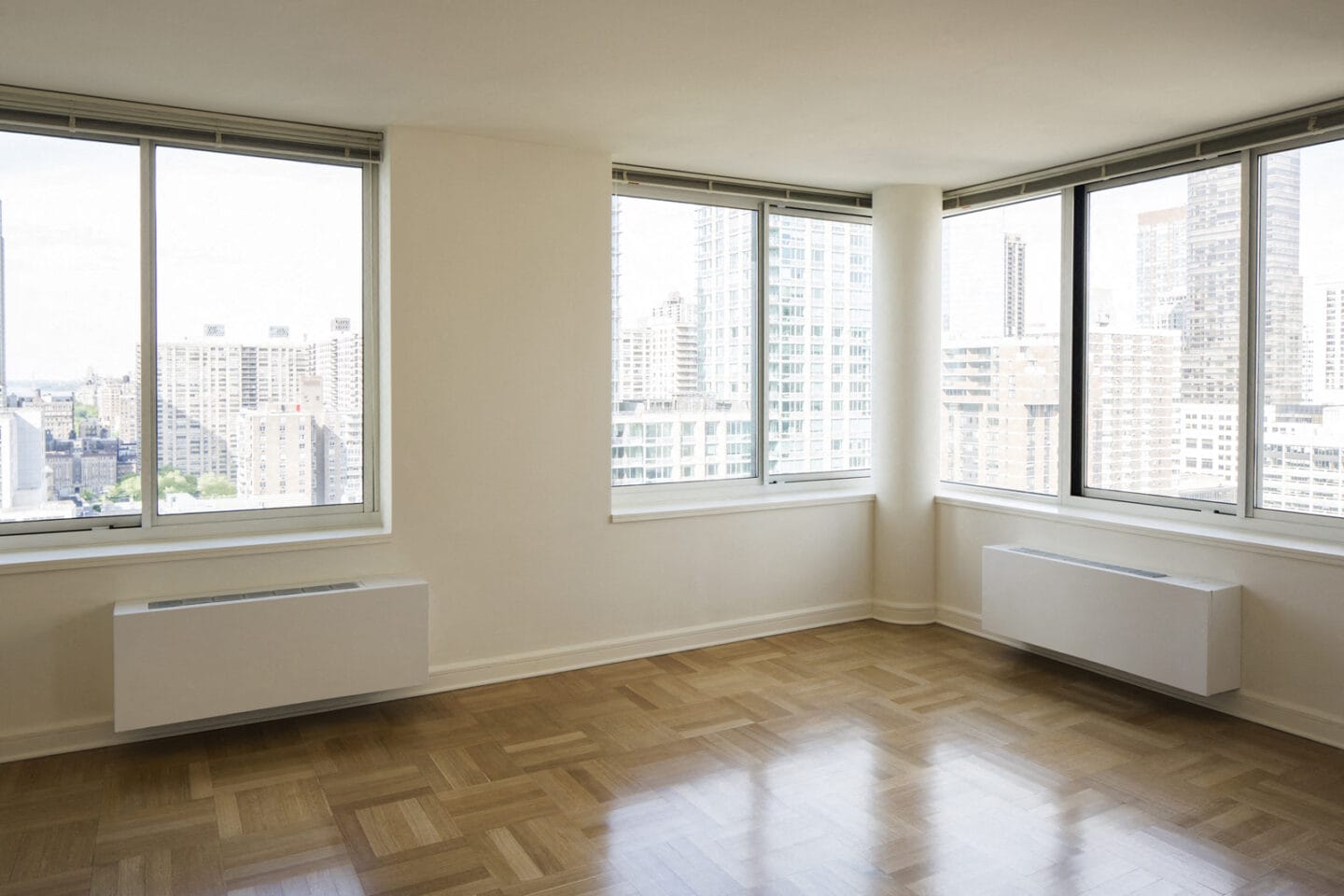 Solid white oak flooring at The Ashley Apartments, 400 W. 63rd Street, New York