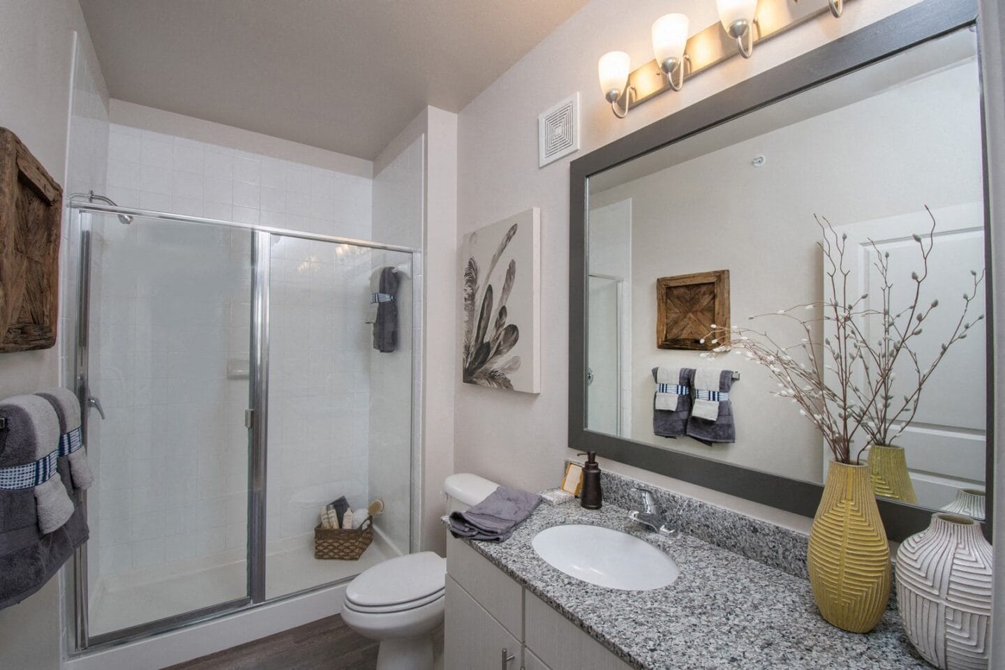 Glass-Enclosed, Walk-In Shower at Windsor Republic Place, Austin, Texas