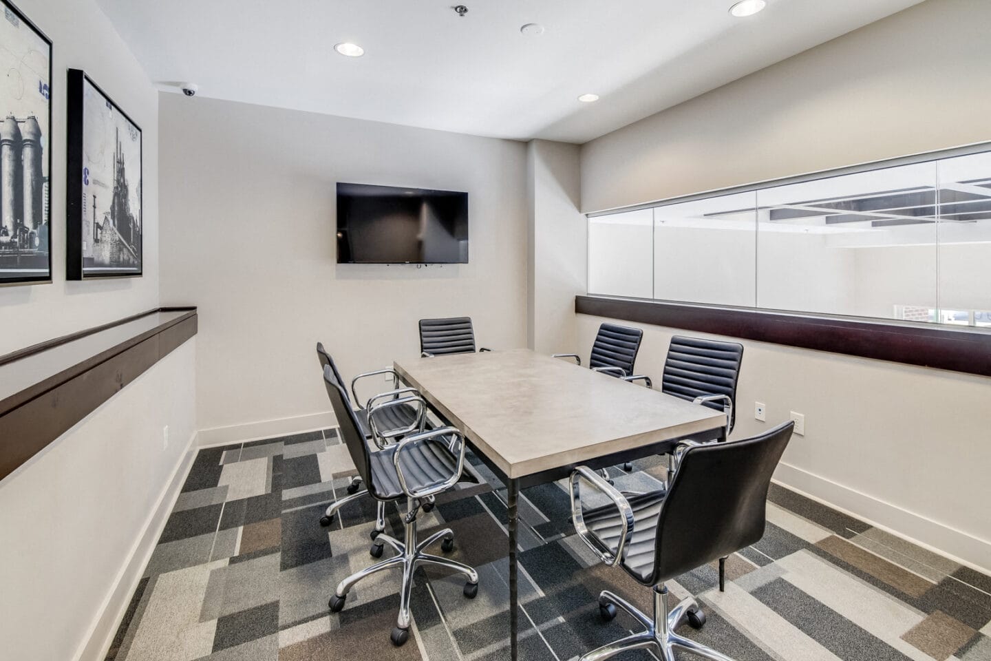 Private Conference Room with Smart TV at Windsor Brookhaven, Atlanta, Georgia