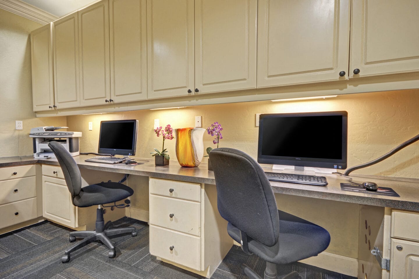 Business Center with Computers and Printers at Windsor at Aviara, Carlsbad, California