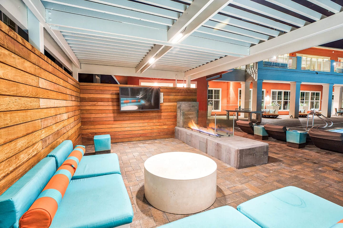 Courtyards with fire pit at Blu Harbor by Windsor, 1 Blu Harbor Blvd, Redwood City