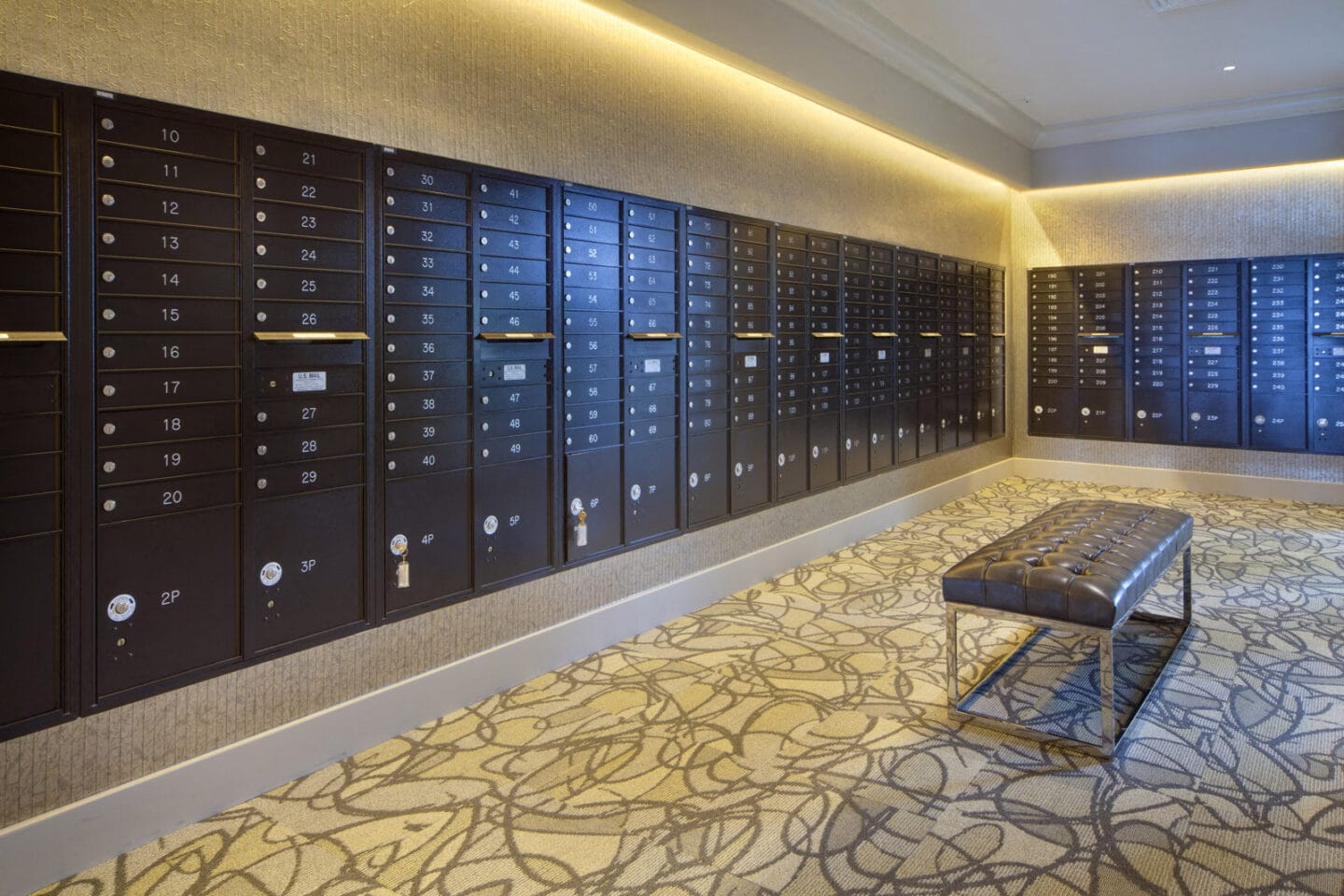 Indoor Mail Room at Windsor at Doral, Doral, Florida