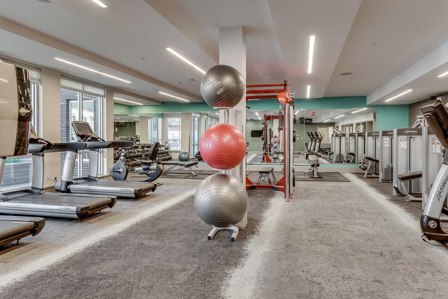 Cardio and Weightlifting Equipment in Fitness Center at The Casey, Colorado, 80202