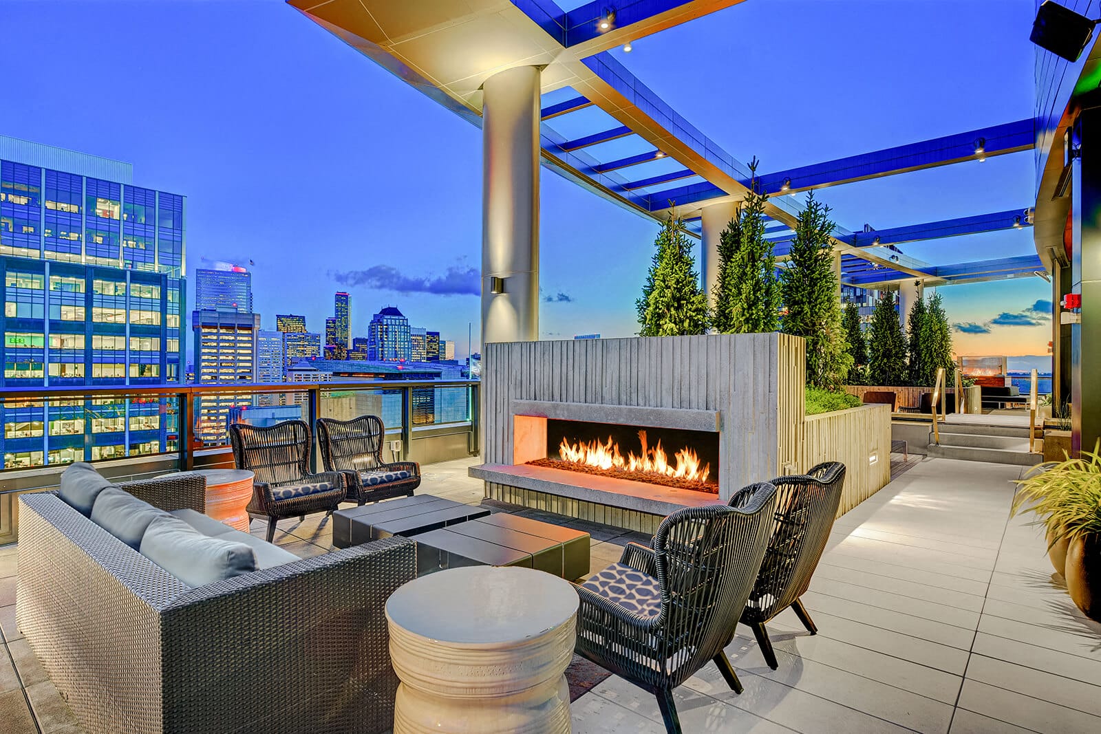 Abundant Indoor and Outdoor Amenity Spaces at Cirrus, 2030 8th Avenue, Seattle