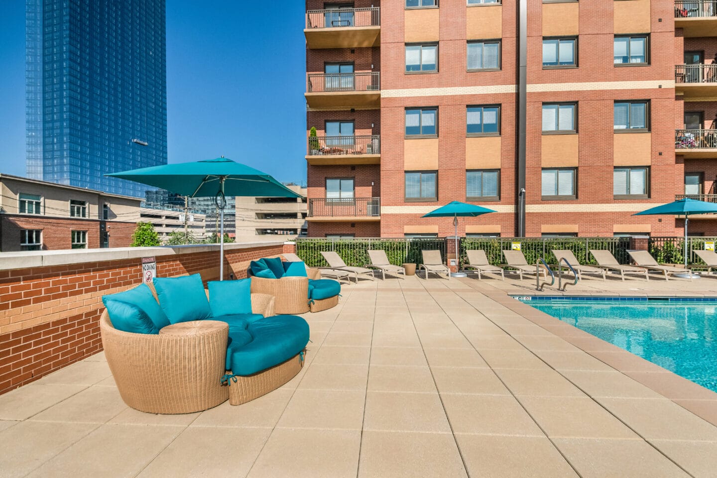 Lounge Area by  Heated Pool at Twenty50 by Windsor, 07024, NJ