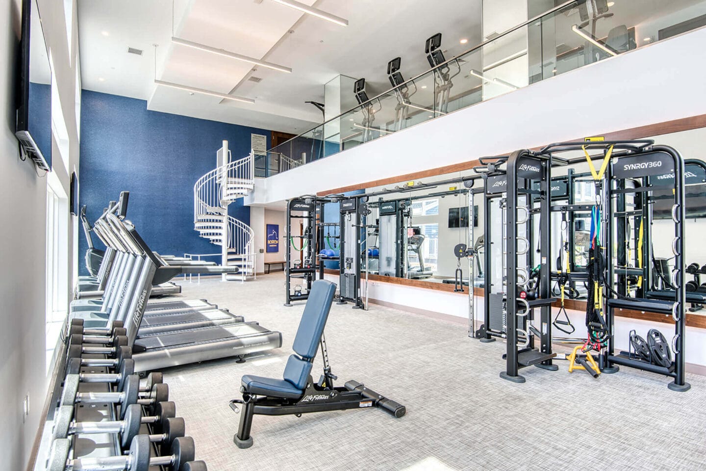 Fully-equipped fitness center at Windsor at Hopkinton, Hopkinton, Massachusetts