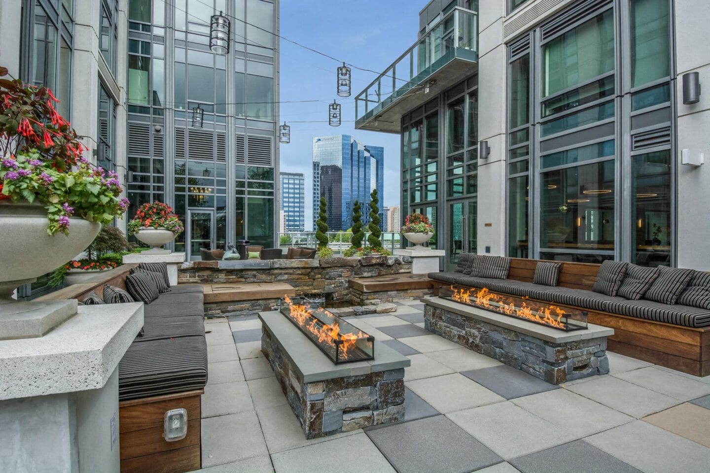 Outdoor Fire Pit with Lounge Seating at The Bravern, 688 110th Ave NE, WA