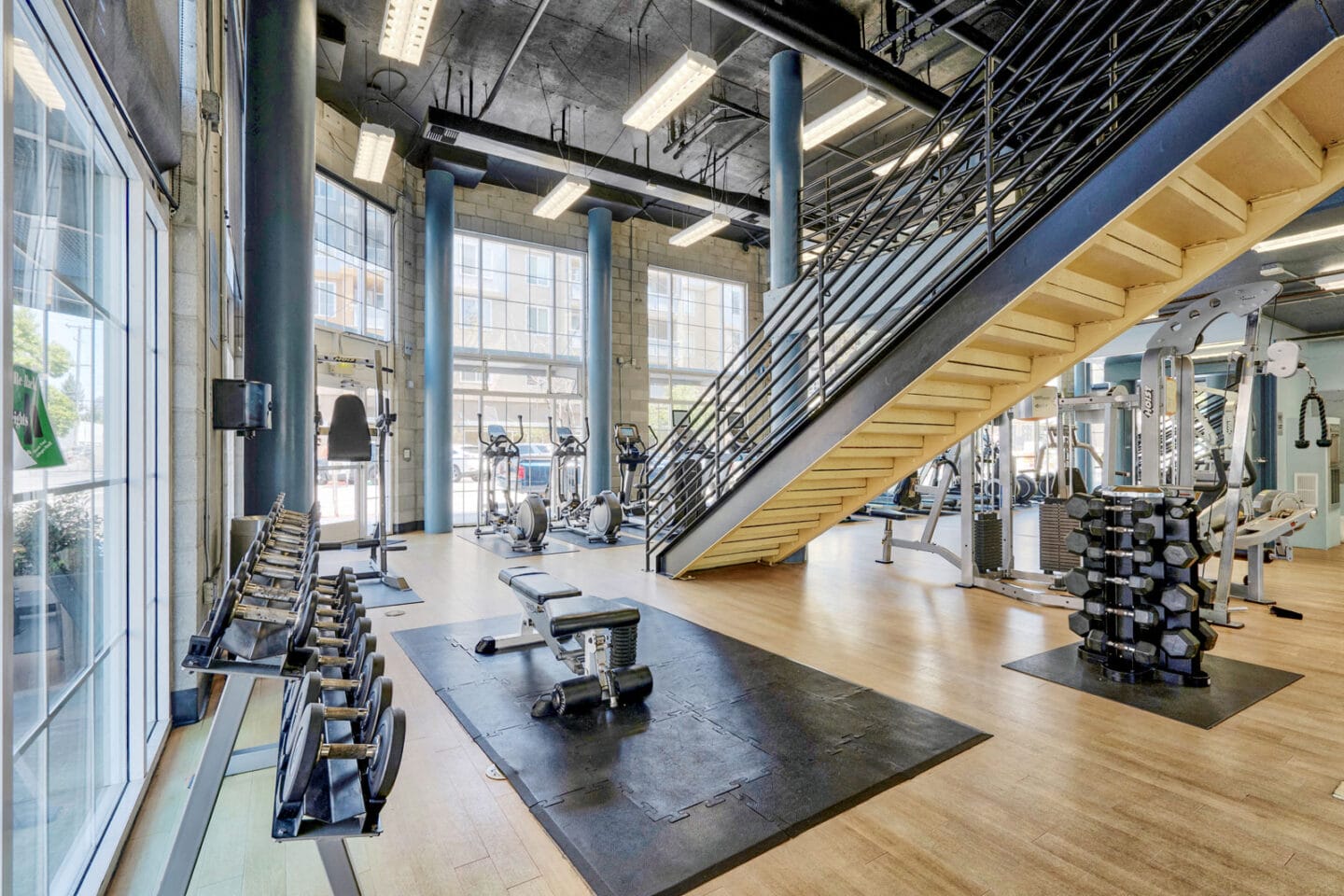 Free Weights and Cardio Equipment at Allegro at Jack London Square Oakland, California