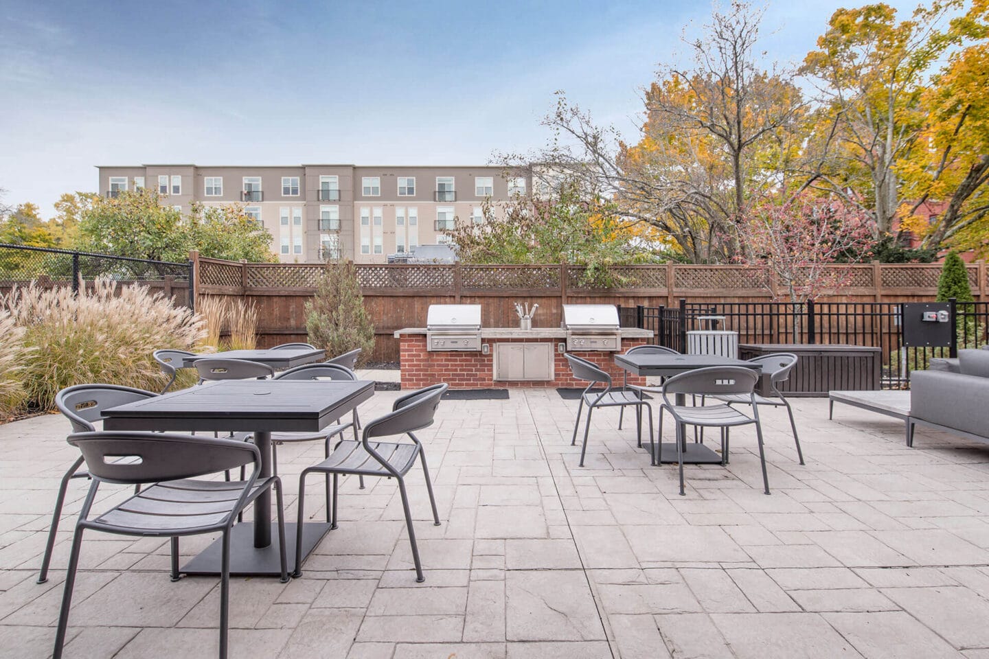 Outdoor Grill With Intimate Seating Area at Windsor Radio Factory, Melrose, MA, 02176