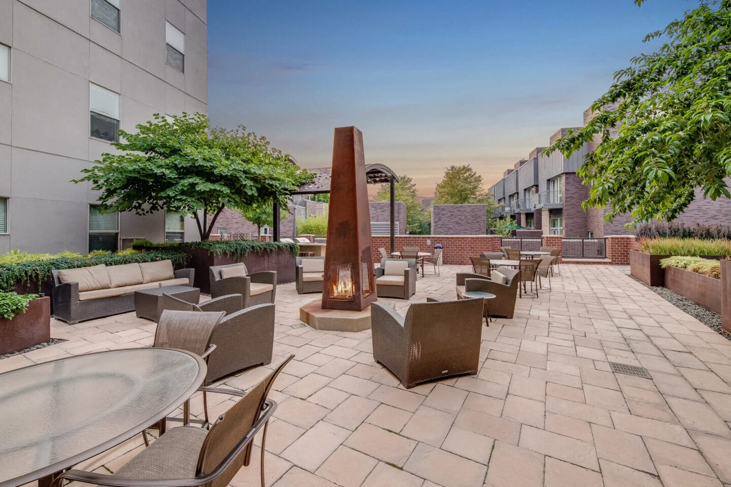 Outdoor Lounge with Fire Pit at The Manhattan Tower and Lofts, Denver, 80202