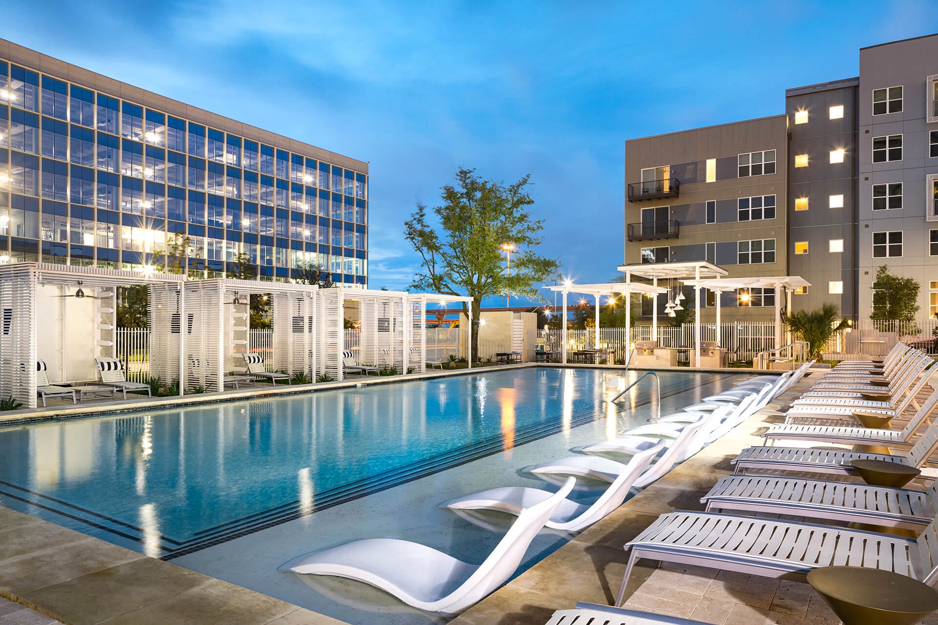 Resort-style swimming pool at Metro West, 75024, TX