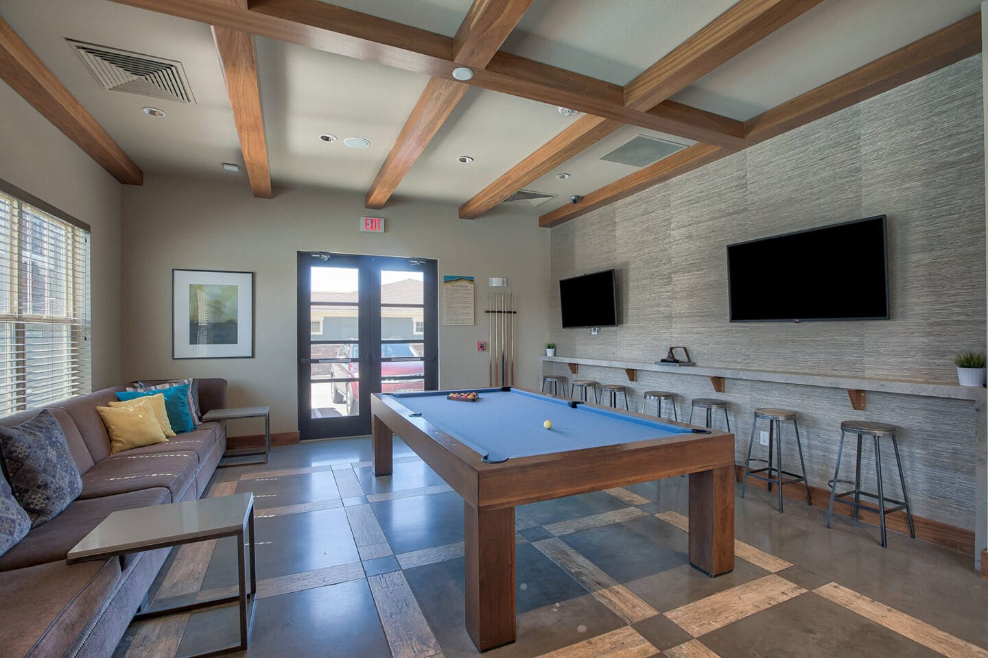 Recreation Room with Billiards Table at Retreat at the Flatirons, Broomfield, CO