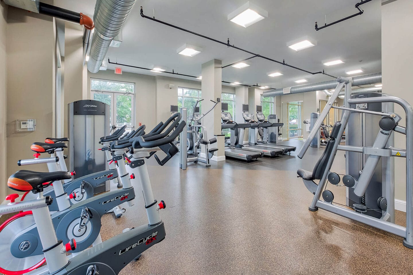 Fully-equipped fitness center at The Ridgewood by Windsor, 4211 Ridge Top Road, Fairfax