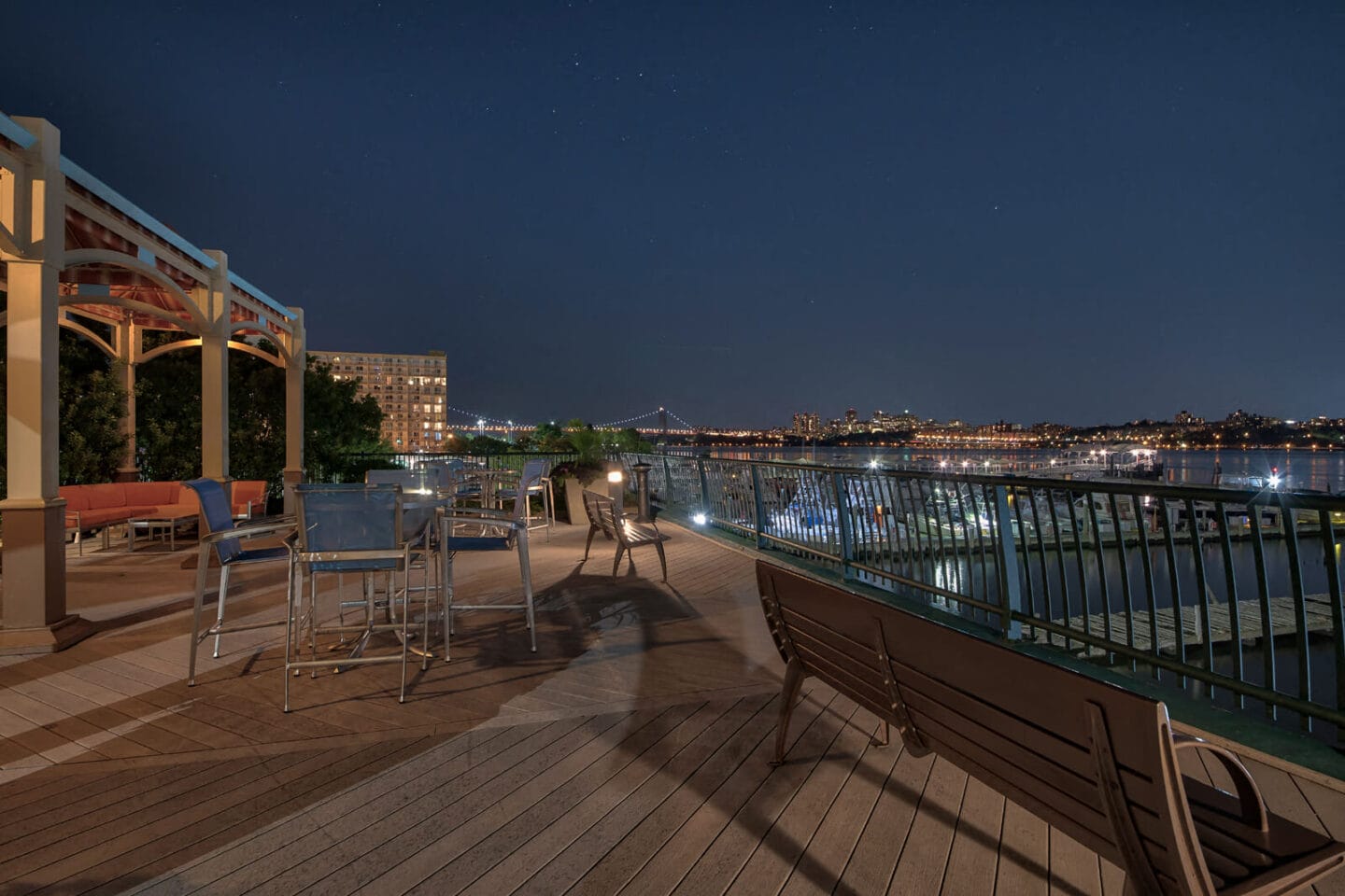 Stunning Night View from Outdoor Deck at Windsor at Mariners, New Jersey, 07020