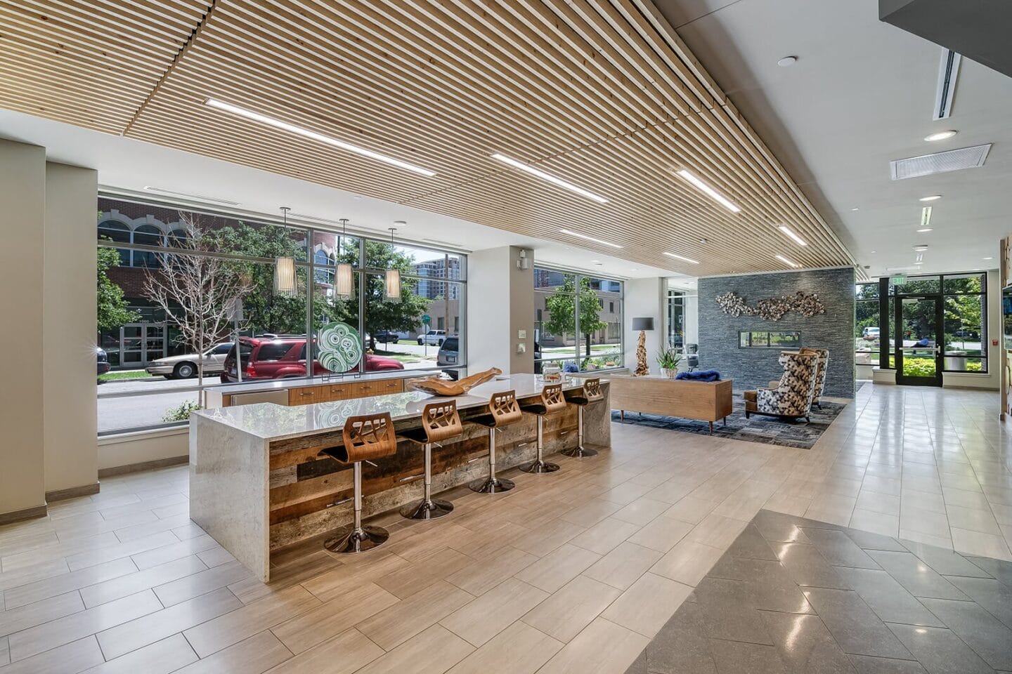 Elegantly Appointed Lobby at 1000 Speer by Windsor, Denver, CO