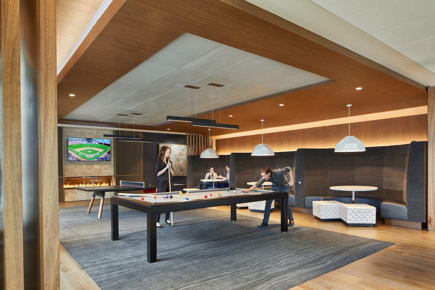 Game Room with Billiards Table at Stratus, Seattle, WA