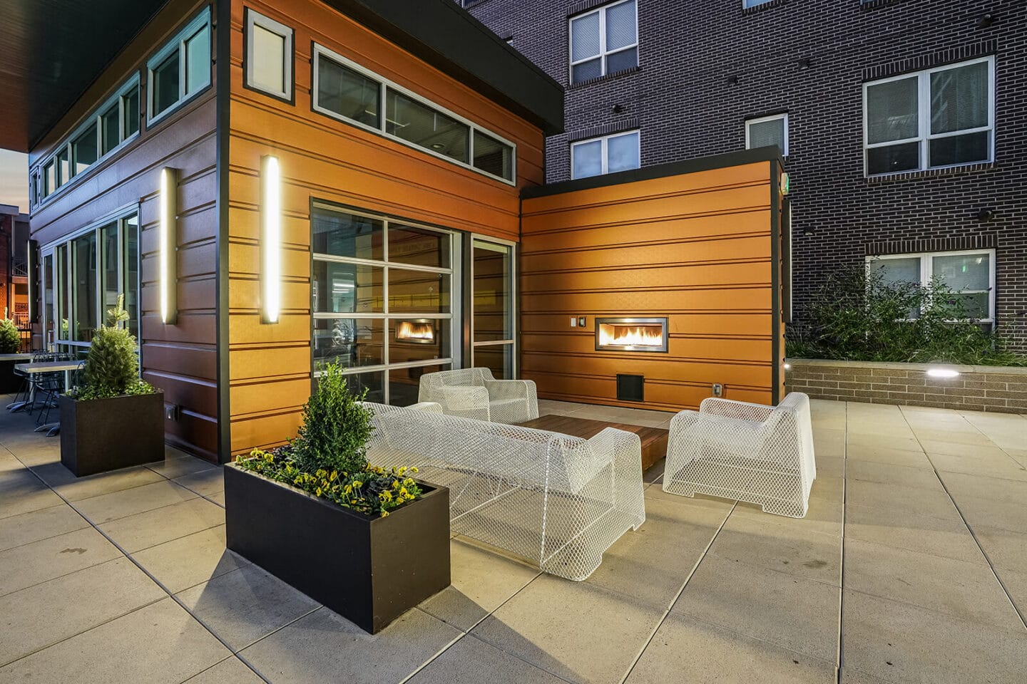 Outdoor Fireplace and Lounge Area at The Casey, Denver, 80202