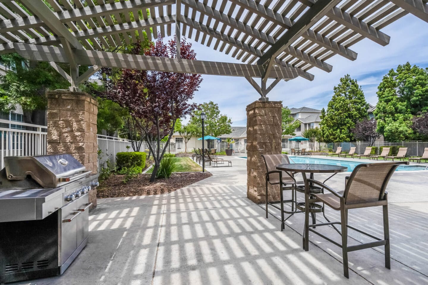 Poolside Grilling Area at Pavona Apartments, 760 N. 7th Street, San Jose