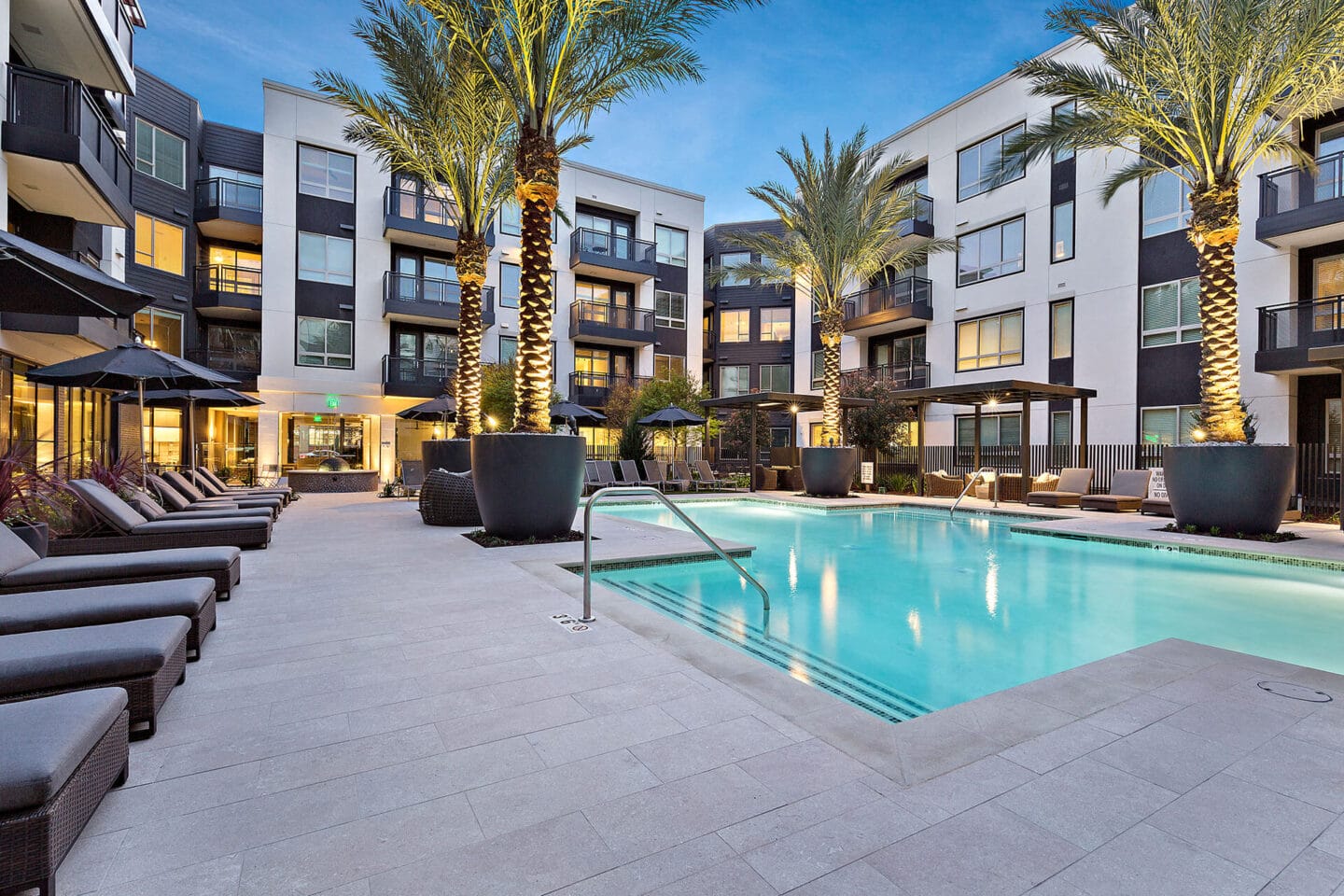 Lounge poolside, at Cannery Park by Windsor, San Jose, CA