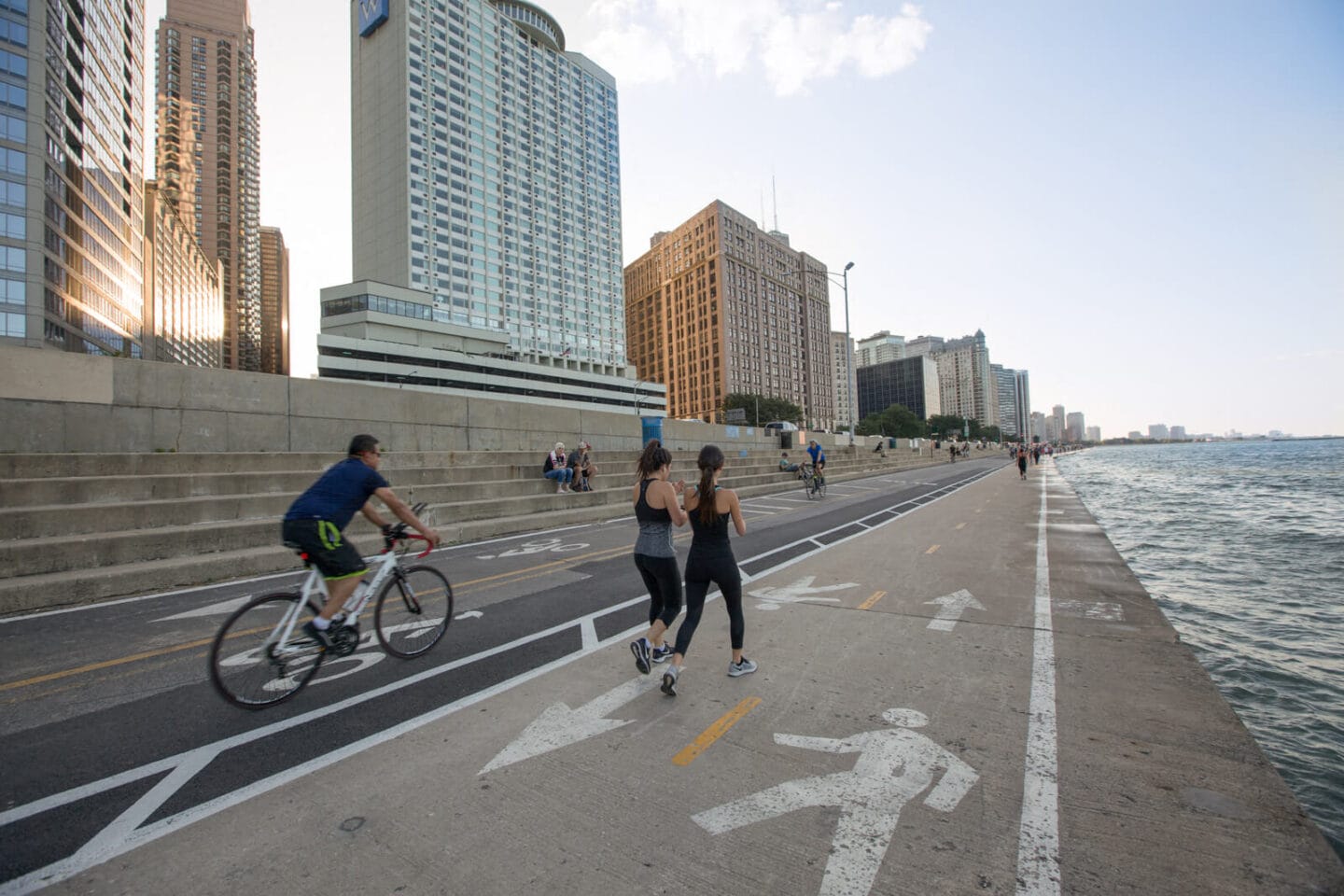 Chicago's Lakefront Trail near Flair Tower, Illinois, 60654