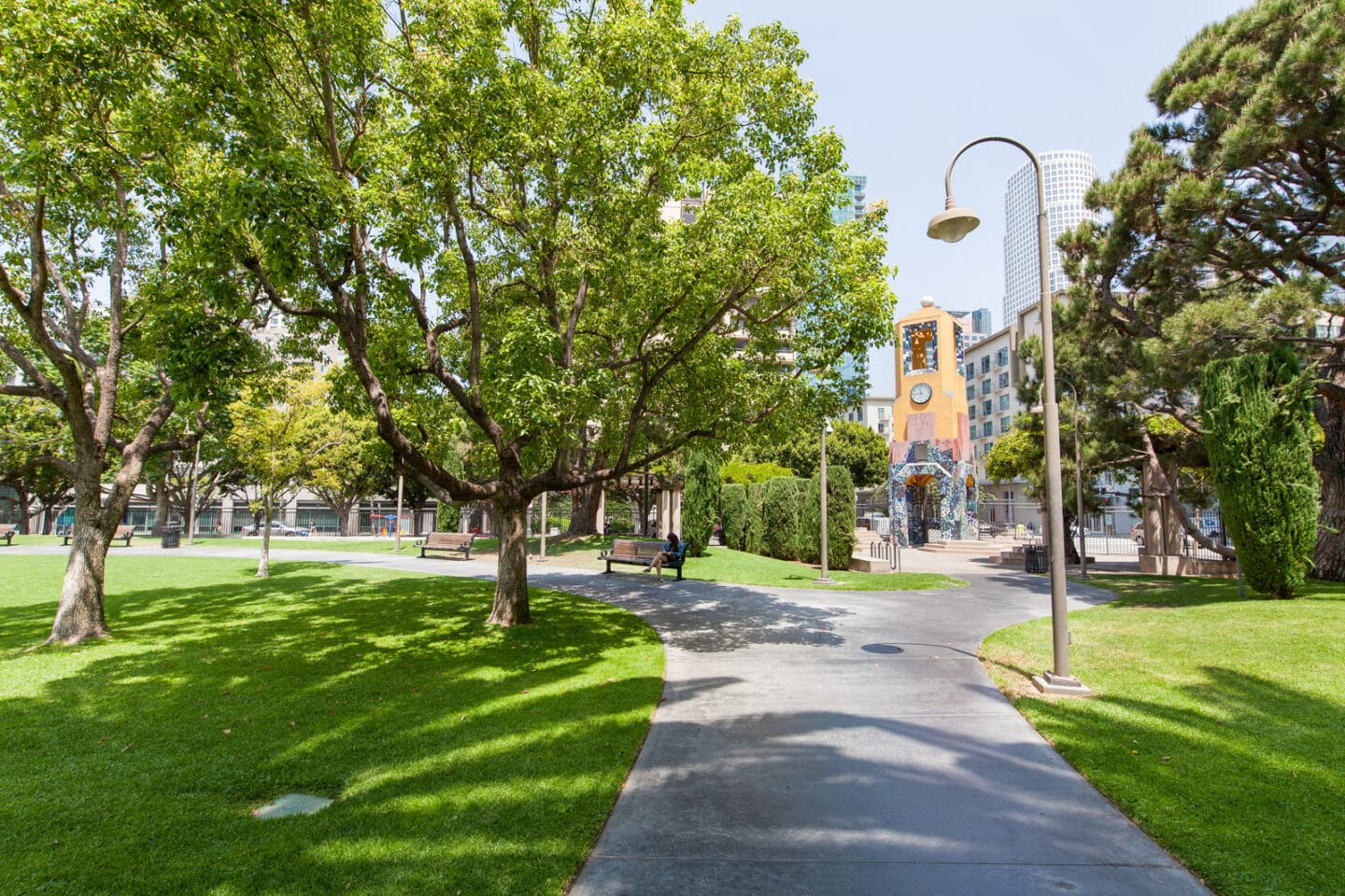 Grand Hope Park Green Space near Renaissance Tower, Los Angeles, CA