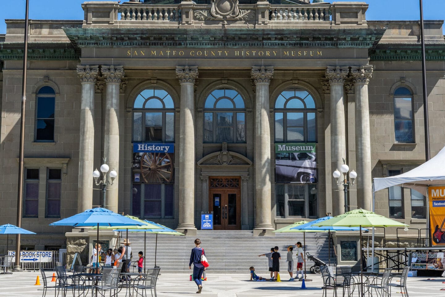 Events in front of the San Mateo County History Museum at The Marston by Windsor, Redwood City, CA