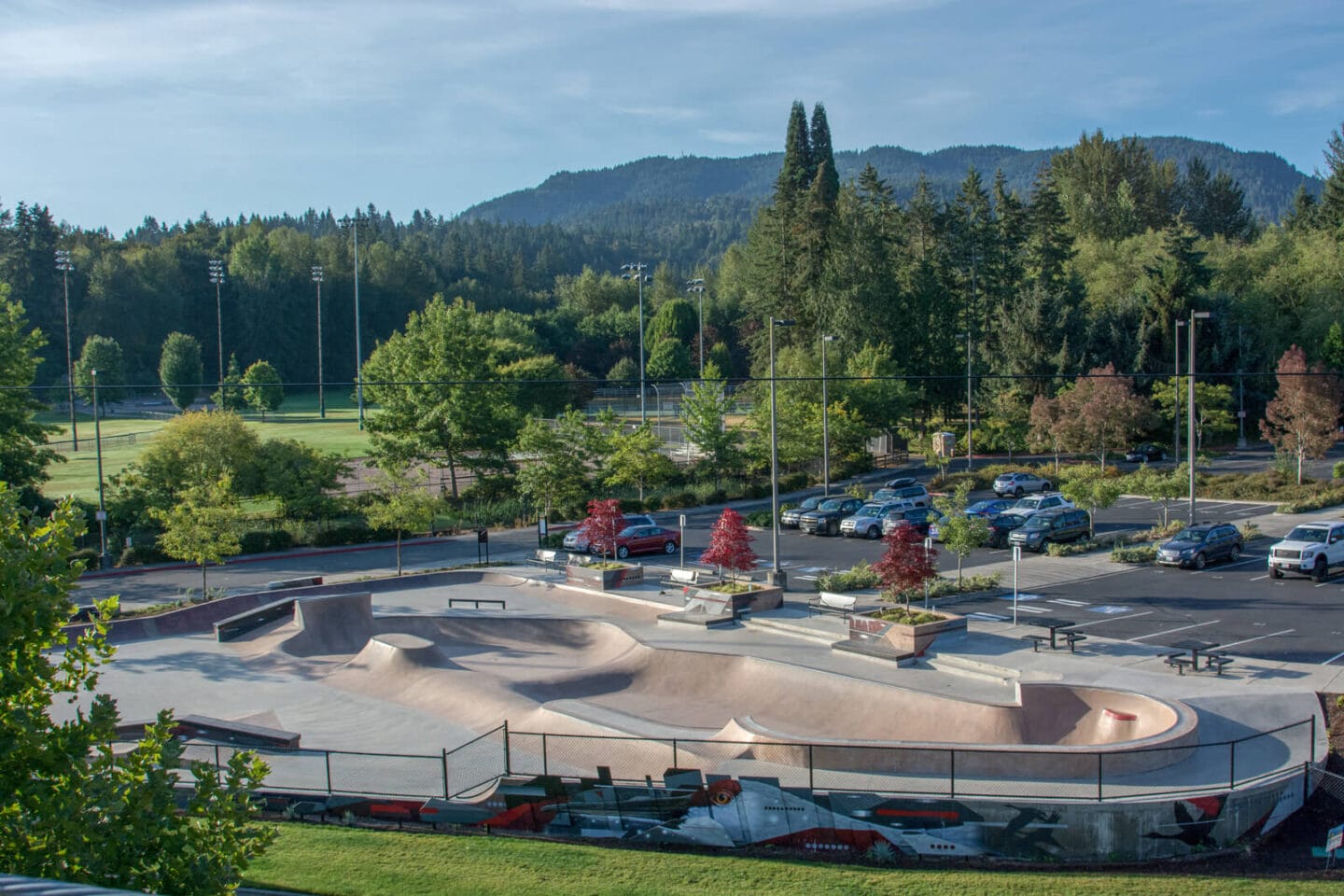 Skate park close by at The Estates at Cougar Mountain, Issaquah, Washington