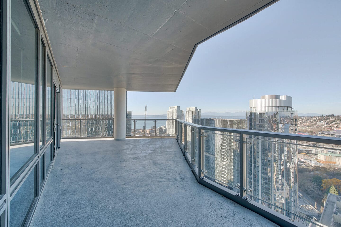 Large private balconies attached to penthouses at Stratus, Washington