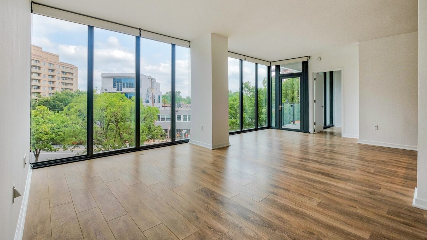 Floor to ceiling windows at Windsor Bethesda in Bethesda, MD