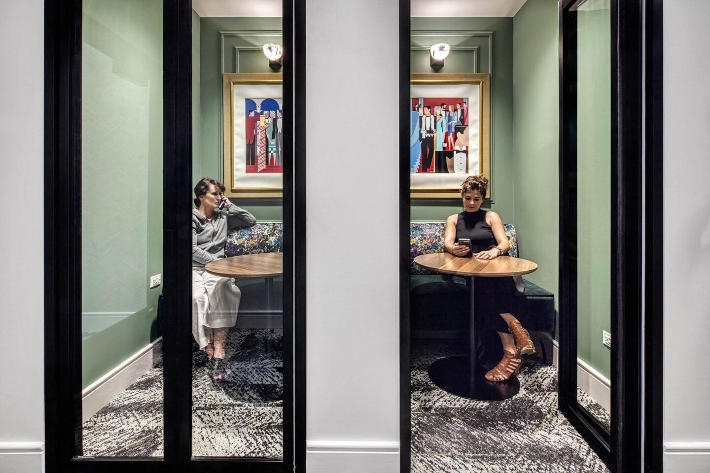 Private Phone Booth at Flair Tower, Chicago, Illinois