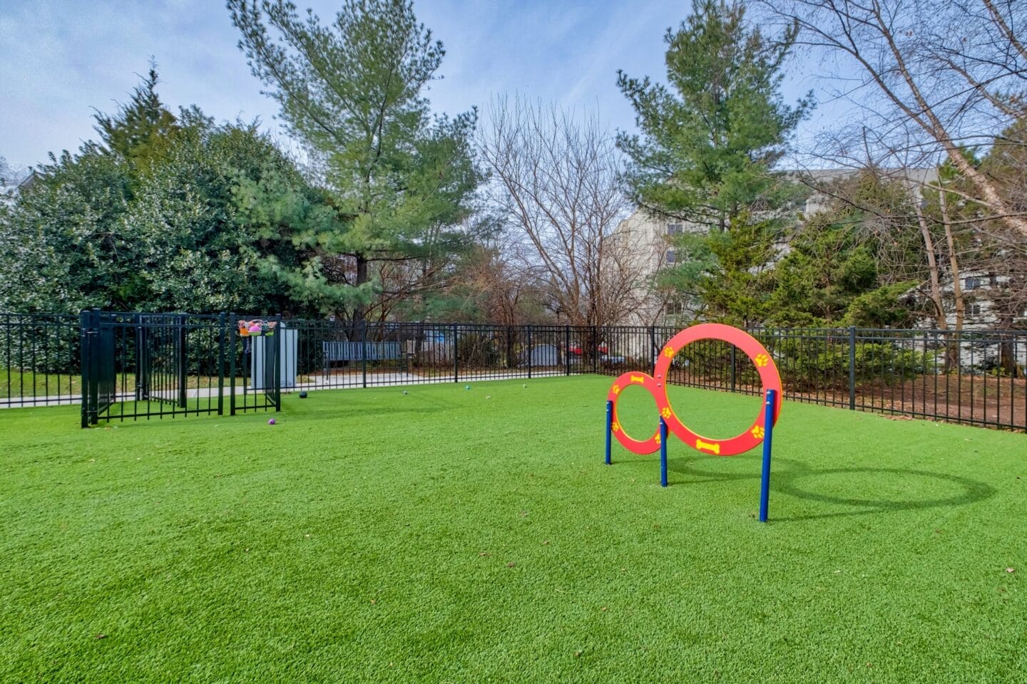 our apartments showcase a dog park with plenty of room to run