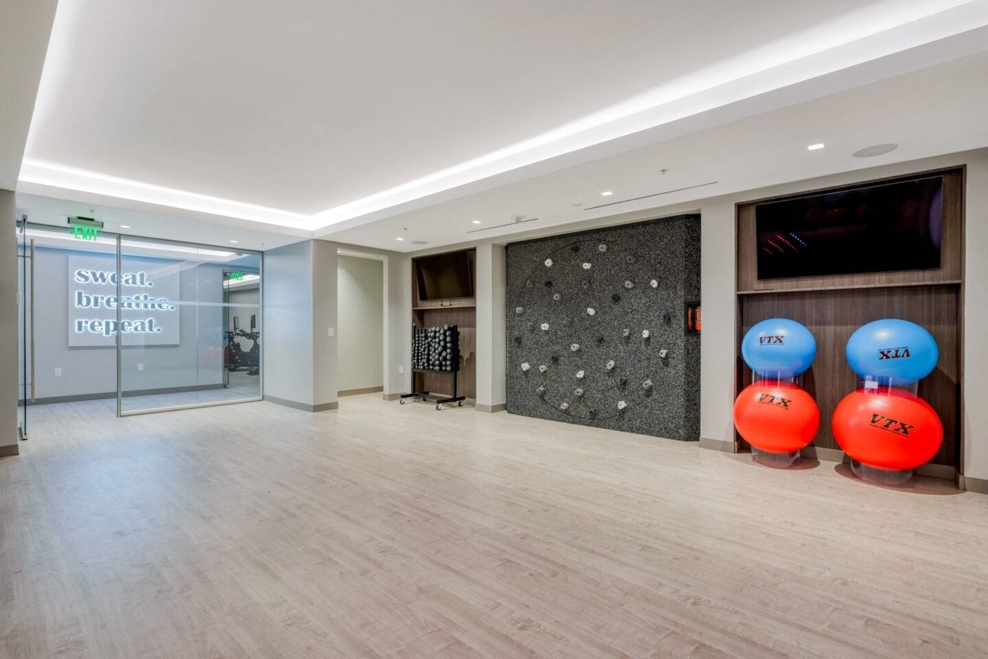 Rock climbing wall at Windsor Memorial, Houston, 77007