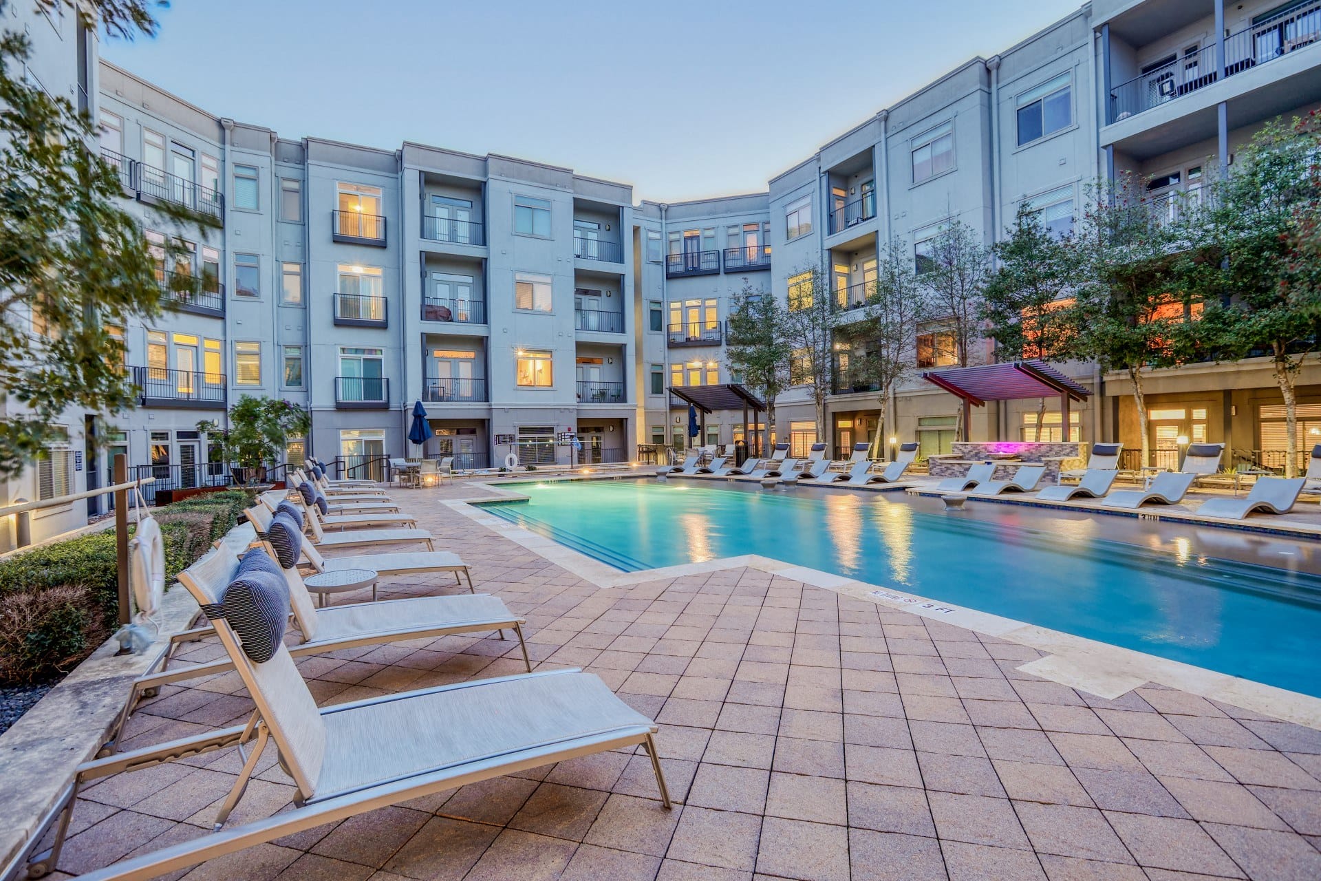 Outdoor Pool at Twilight at Eleven by Windsor 811 East 11th Street Austin, TX 78702